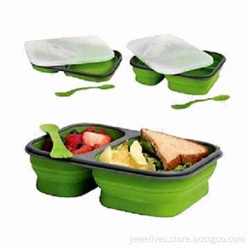 Collapsible Lunch Box, Assorted Green and Orange Colors, New and Hot